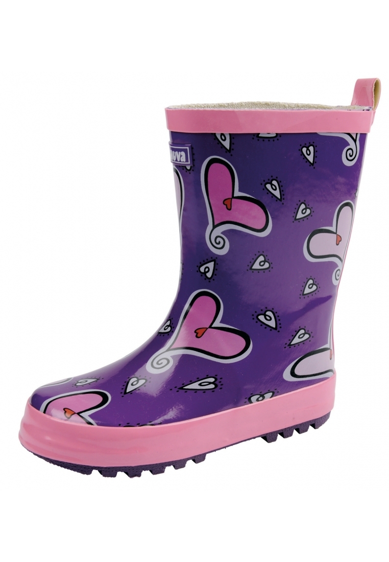 Kinderlaarsjes Hart paars met hartjes print (Maat 31, 30, 29 Jungle Regenlaars met led lampjes (Maat 31, 30, 29, 28, 27