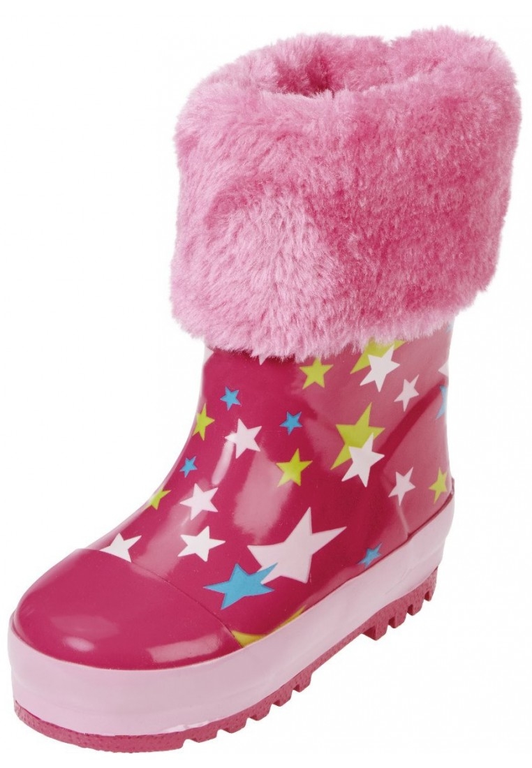 Roze met sterren gevoerde laarzen van Playshoes (Maat 3435 Roze met sterren gevoerde laarzen van Playshoes (Maat 3435